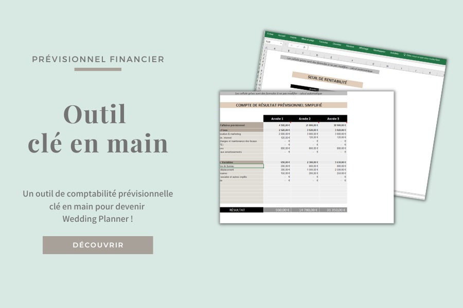 previsionnel financier excel pour devenir wedding planner