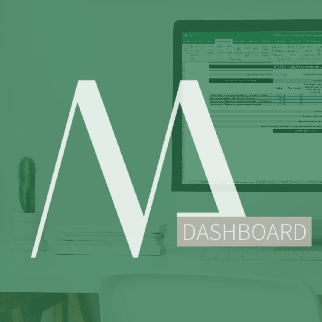 mana dashboard tableau de bord commercial pour wedding planner