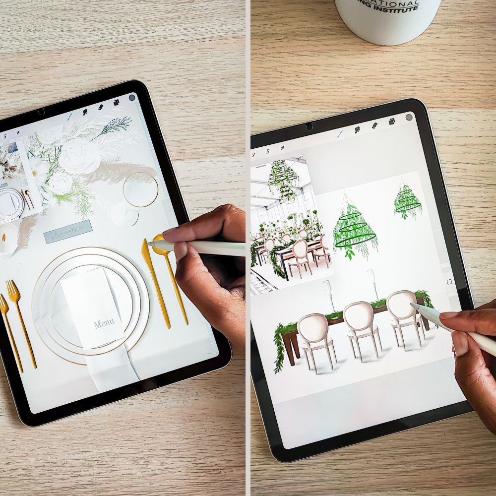 cours de croquis digital de la formation wedding designer